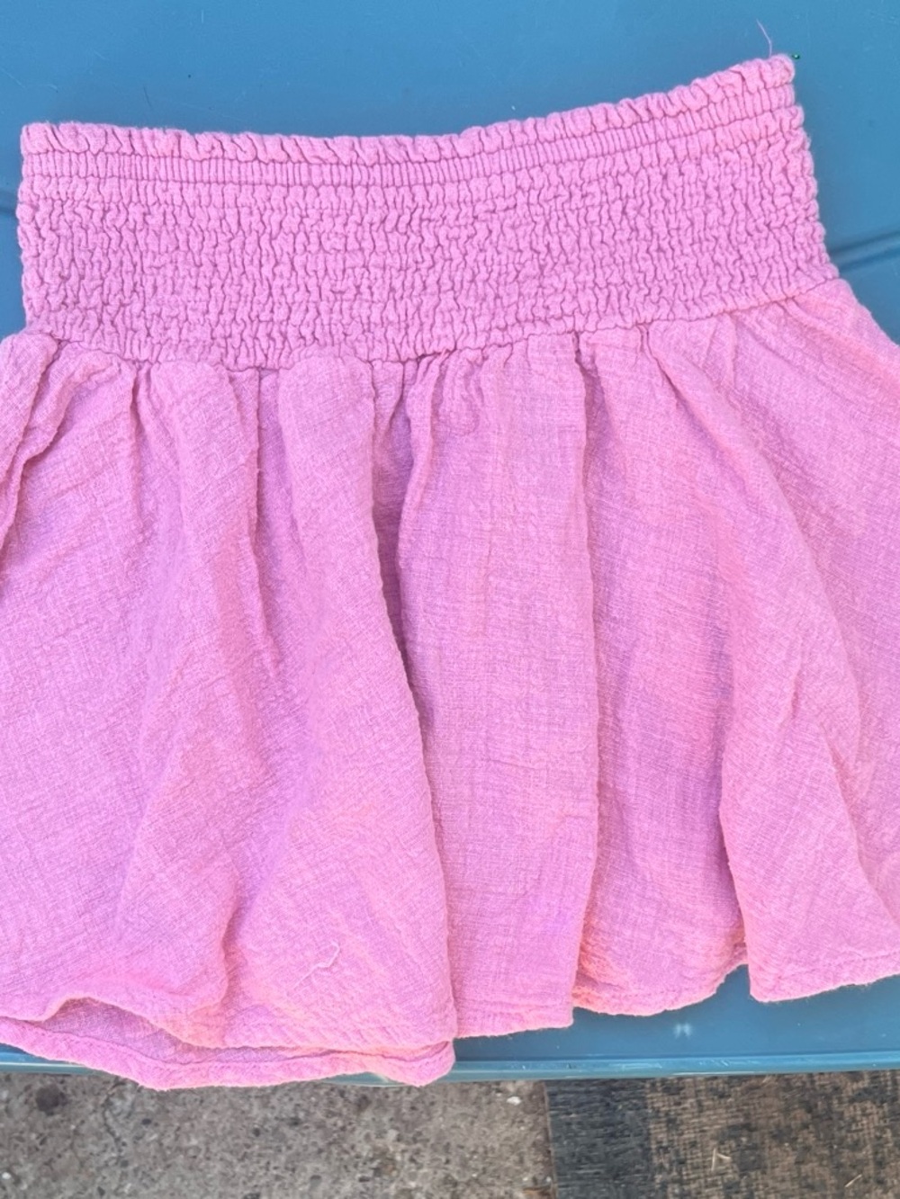 Karlie Pink Smocked-Waist Circle Mini Skirt